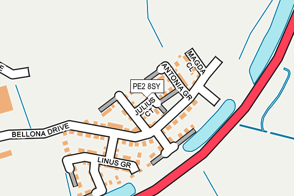 PE2 8SY map - OS OpenMap – Local (Ordnance Survey) PE2 8SY map - OS OpenMap – Local (Ordnance Survey)