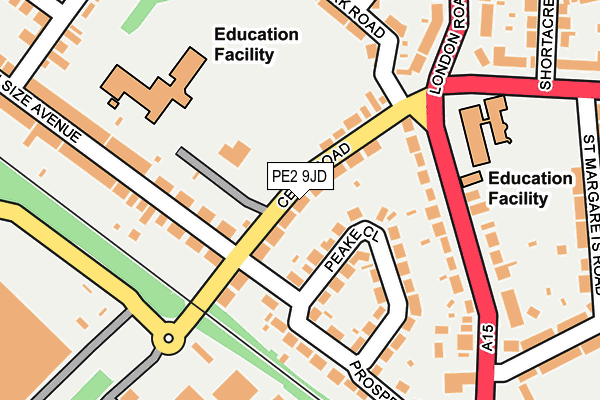 PE2 9JD map - OS OpenMap – Local (Ordnance Survey) PE2 9JD map - OS OpenMap – Local (Ordnance Survey)