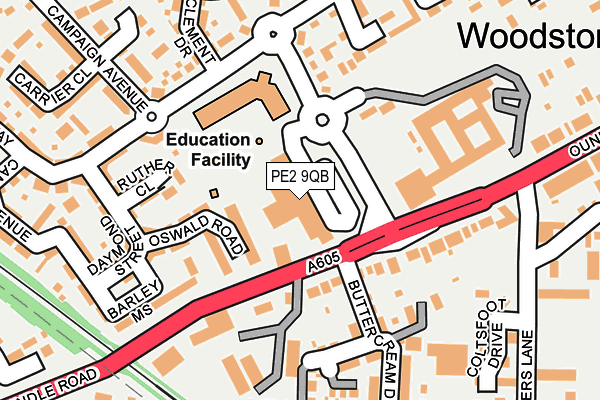 PE2 9QB map - OS OpenMap – Local (Ordnance Survey) PE2 9QB map - OS OpenMap – Local (Ordnance Survey)