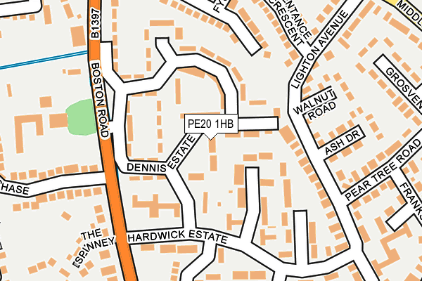 PE20 1HB map - OS OpenMap – Local (Ordnance Survey) PE20 1HB map - OS OpenMap – Local (Ordnance Survey)