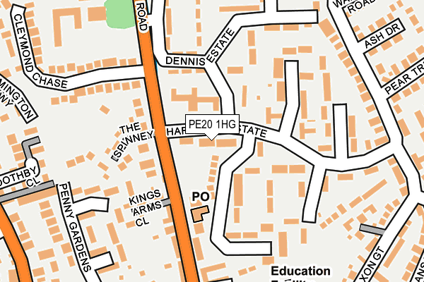 PE20 1HG map - OS OpenMap – Local (Ordnance Survey) PE20 1HG map - OS OpenMap – Local (Ordnance Survey)