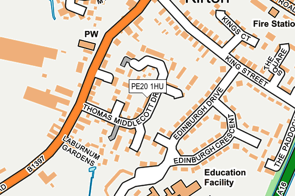 PE20 1HU map - OS OpenMap – Local (Ordnance Survey) PE20 1HU map - OS OpenMap – Local (Ordnance Survey)