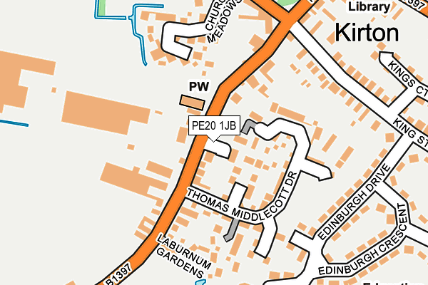 PE20 1JB map - OS OpenMap – Local (Ordnance Survey) PE20 1JB map - OS OpenMap – Local (Ordnance Survey)