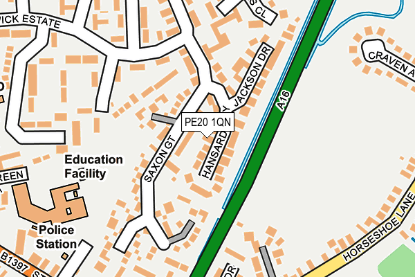 PE20 1QN map - OS OpenMap – Local (Ordnance Survey) PE20 1QN map - OS OpenMap – Local (Ordnance Survey)