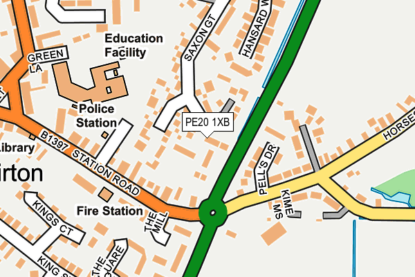 PE20 1XB map - OS OpenMap – Local (Ordnance Survey) PE20 1XB map - OS OpenMap – Local (Ordnance Survey)