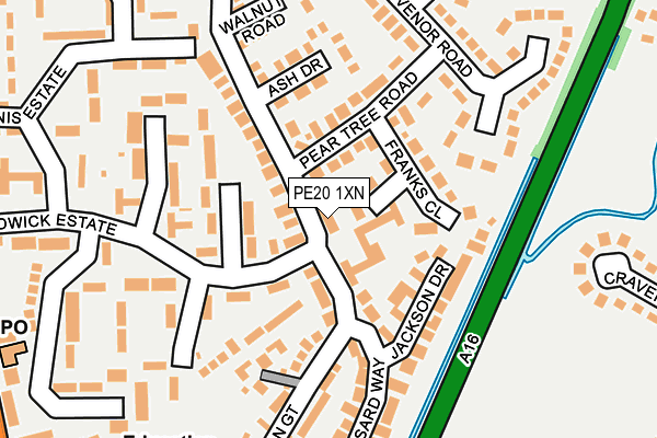 PE20 1XN map - OS OpenMap – Local (Ordnance Survey) PE20 1XN map - OS OpenMap – Local (Ordnance Survey)
