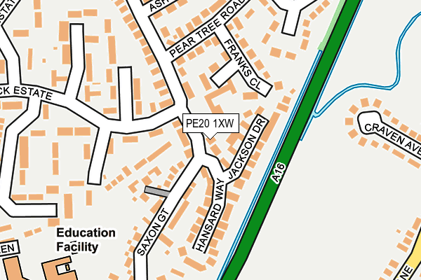 PE20 1XW map - OS OpenMap – Local (Ordnance Survey) PE20 1XW map - OS OpenMap – Local (Ordnance Survey)
