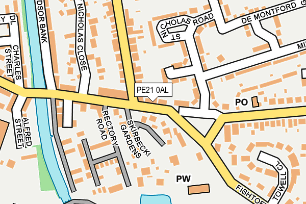 PE21 0AL map - OS OpenMap – Local (Ordnance Survey) PE21 0AL map - OS OpenMap – Local (Ordnance Survey)