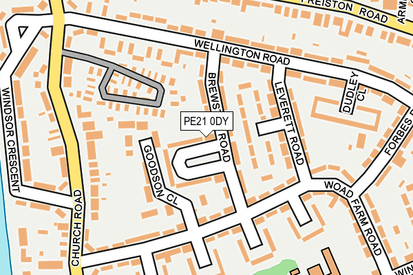 PE21 0DY map - OS OpenMap – Local (Ordnance Survey) PE21 0DY map - OS OpenMap – Local (Ordnance Survey)