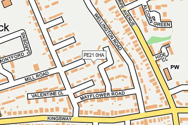 PE21 0HA map - OS OpenMap – Local (Ordnance Survey) PE21 0HA map - OS OpenMap – Local (Ordnance Survey)