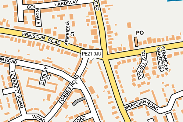 PE21 0JU map - OS OpenMap – Local (Ordnance Survey) PE21 0JU map - OS OpenMap – Local (Ordnance Survey)