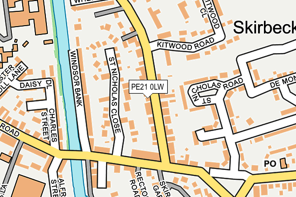 PE21 0LW map - OS OpenMap – Local (Ordnance Survey) PE21 0LW map - OS OpenMap – Local (Ordnance Survey)