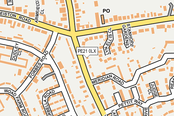 PE21 0LX map - OS OpenMap – Local (Ordnance Survey) PE21 0LX map - OS OpenMap – Local (Ordnance Survey)