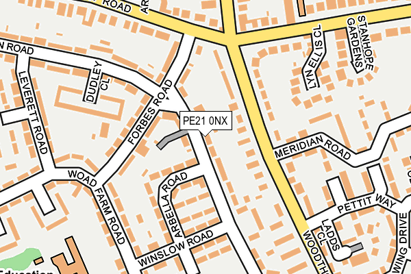 PE21 0NX map - OS OpenMap – Local (Ordnance Survey) PE21 0NX map - OS OpenMap – Local (Ordnance Survey)