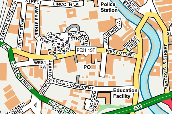 PE21 1ST map - OS OpenMap – Local (Ordnance Survey) PE21 1ST map - OS OpenMap – Local (Ordnance Survey)