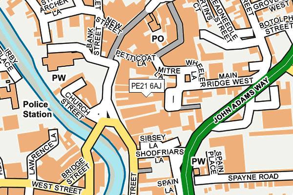 PE21 6AJ map - OS OpenMap – Local (Ordnance Survey) PE21 6AJ map - OS OpenMap – Local (Ordnance Survey)