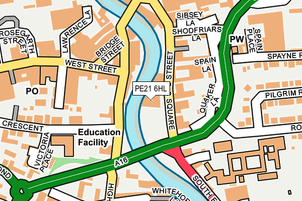 PE21 6HL map - OS OpenMap – Local (Ordnance Survey) PE21 6HL map - OS OpenMap – Local (Ordnance Survey)