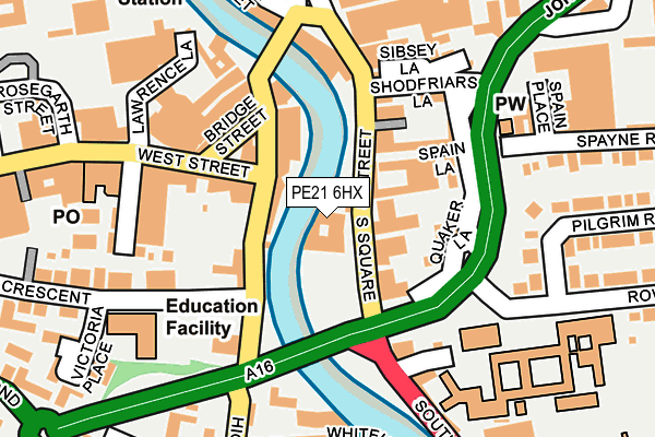 PE21 6HX map - OS OpenMap – Local (Ordnance Survey) PE21 6HX map - OS OpenMap – Local (Ordnance Survey)