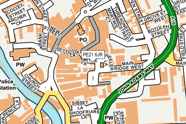 PE21 6JR map - OS OpenMap – Local (Ordnance Survey) PE21 6JR map - OS OpenMap – Local (Ordnance Survey)