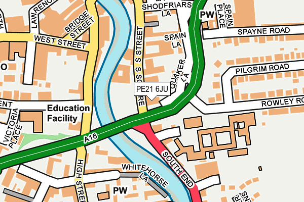 PE21 6JU map - OS OpenMap – Local (Ordnance Survey) PE21 6JU map - OS OpenMap – Local (Ordnance Survey)
