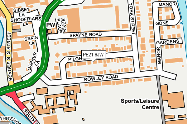 PE21 6JW map - OS OpenMap – Local (Ordnance Survey) PE21 6JW map - OS OpenMap – Local (Ordnance Survey)