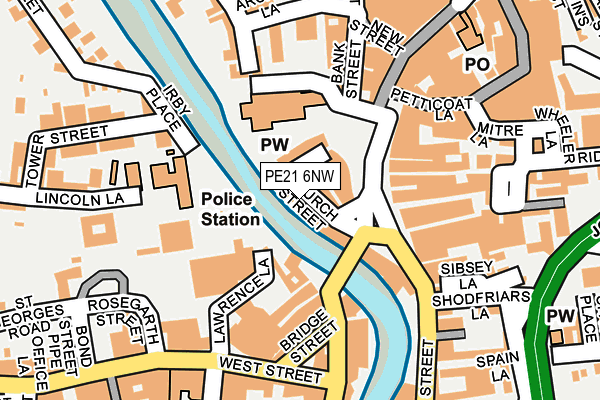 PE21 6NW map - OS OpenMap – Local (Ordnance Survey) PE21 6NW map - OS OpenMap – Local (Ordnance Survey)