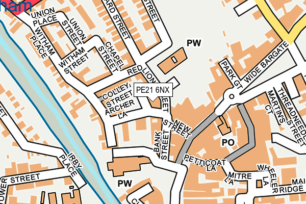 PE21 6NX map - OS OpenMap – Local (Ordnance Survey) PE21 6NX map - OS OpenMap – Local (Ordnance Survey)