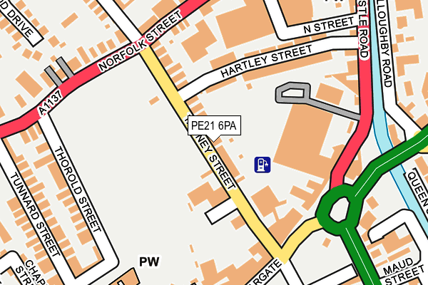 PE21 6PA map - OS OpenMap – Local (Ordnance Survey) PE21 6PA map - OS OpenMap – Local (Ordnance Survey)
