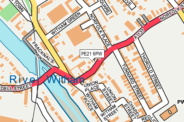 PE21 6PW map - OS OpenMap – Local (Ordnance Survey) PE21 6PW map - OS OpenMap – Local (Ordnance Survey)