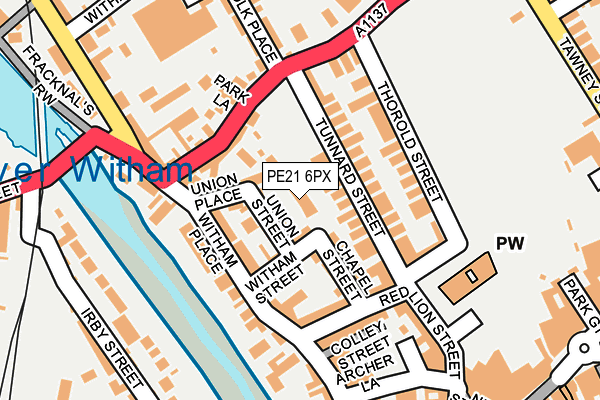 PE21 6PX map - OS OpenMap – Local (Ordnance Survey) PE21 6PX map - OS OpenMap – Local (Ordnance Survey)
