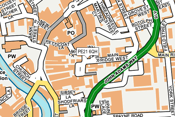 PE21 6QH map - OS OpenMap – Local (Ordnance Survey) PE21 6QH map - OS OpenMap – Local (Ordnance Survey)