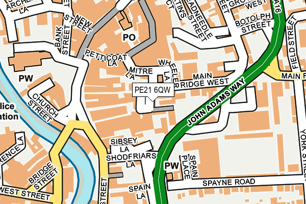 PE21 6QW map - OS OpenMap – Local (Ordnance Survey) PE21 6QW map - OS OpenMap – Local (Ordnance Survey)