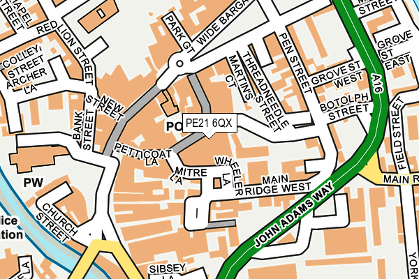 PE21 6QX map - OS OpenMap – Local (Ordnance Survey) PE21 6QX map - OS OpenMap – Local (Ordnance Survey)