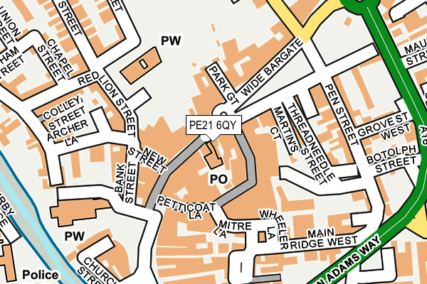 PE21 6QY map - OS OpenMap – Local (Ordnance Survey) PE21 6QY map - OS OpenMap – Local (Ordnance Survey)