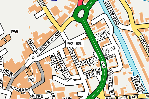 PE21 6SL map - OS OpenMap – Local (Ordnance Survey) PE21 6SL map - OS OpenMap – Local (Ordnance Survey)