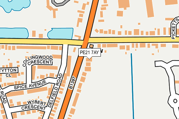 PE21 7AY map - OS OpenMap – Local (Ordnance Survey) PE21 7AY map - OS OpenMap – Local (Ordnance Survey)