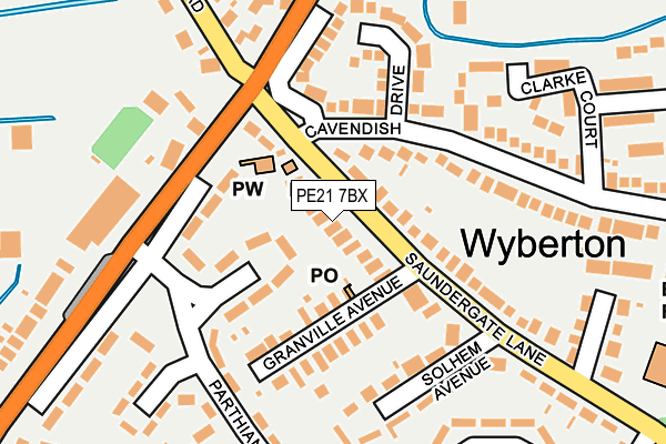 PE21 7BX map - OS OpenMap – Local (Ordnance Survey) PE21 7BX map - OS OpenMap – Local (Ordnance Survey)