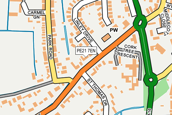 PE21 7EN map - OS OpenMap – Local (Ordnance Survey) PE21 7EN map - OS OpenMap – Local (Ordnance Survey)