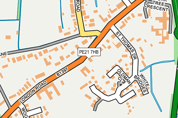 PE21 7HB map - OS OpenMap – Local (Ordnance Survey) PE21 7HB map - OS OpenMap – Local (Ordnance Survey)
