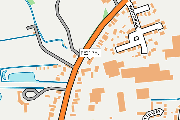 PE21 7HJ map - OS OpenMap – Local (Ordnance Survey) PE21 7HJ map - OS OpenMap – Local (Ordnance Survey)