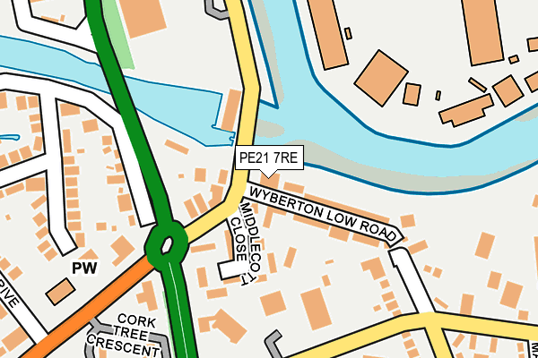 PE21 7RE map - OS OpenMap – Local (Ordnance Survey) PE21 7RE map - OS OpenMap – Local (Ordnance Survey)