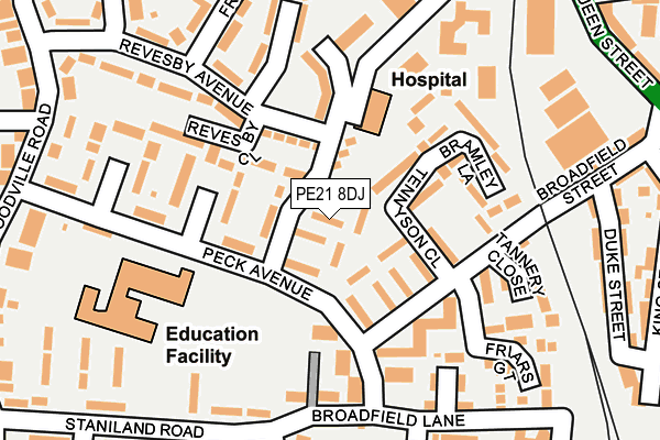 PE21 8DJ map - OS OpenMap – Local (Ordnance Survey) PE21 8DJ map - OS OpenMap – Local (Ordnance Survey)