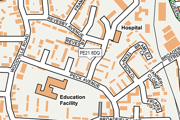 PE21 8DQ map - OS OpenMap – Local (Ordnance Survey)