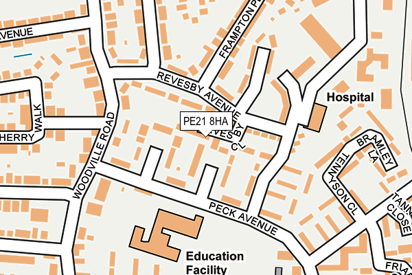 PE21 8HA map - OS OpenMap – Local (Ordnance Survey) PE21 8HA map - OS OpenMap – Local (Ordnance Survey)