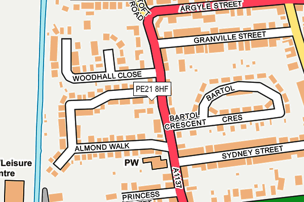 PE21 8HF map - OS OpenMap – Local (Ordnance Survey)