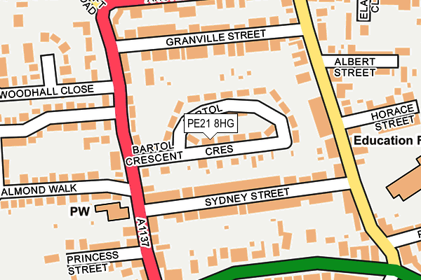 PE21 8HG map - OS OpenMap – Local (Ordnance Survey) PE21 8HG map - OS OpenMap – Local (Ordnance Survey)