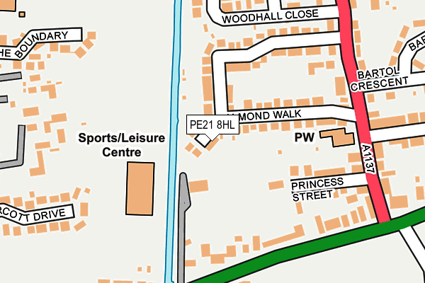PE21 8HL map - OS OpenMap – Local (Ordnance Survey) PE21 8HL map - OS OpenMap – Local (Ordnance Survey)