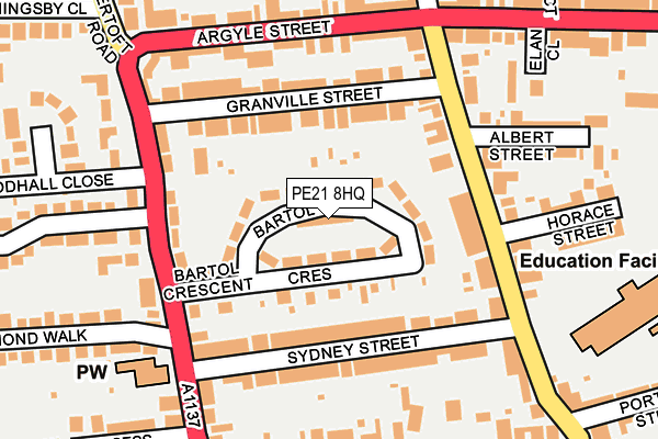 PE21 8HQ map - OS OpenMap – Local (Ordnance Survey)