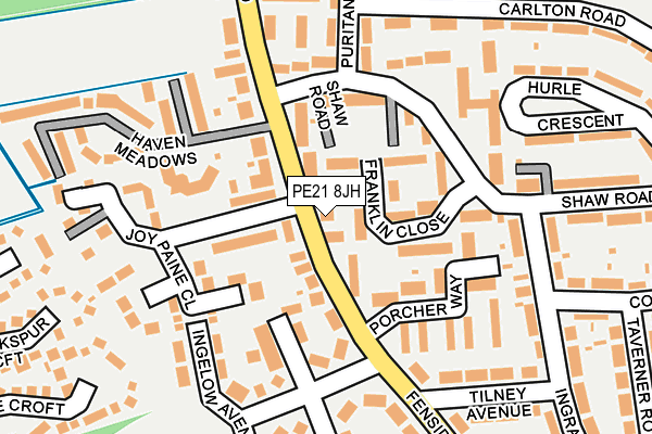 PE21 8JH map - OS OpenMap – Local (Ordnance Survey) PE21 8JH map - OS OpenMap – Local (Ordnance Survey)
