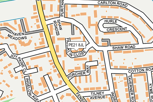 PE21 8JL map - OS OpenMap – Local (Ordnance Survey) PE21 8JL map - OS OpenMap – Local (Ordnance Survey)